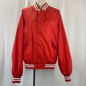 Vintage Sporty Red Bomber Jacket
